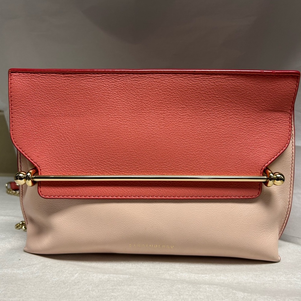 Strathberry Stylist Bag Shoulder Crossbody Chain Pink Two Tone Authentic